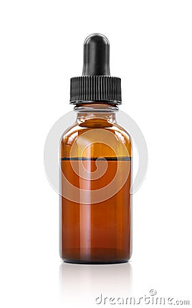 Blank packaging brown glass bottle for liquid dropper medicine Stock Photo