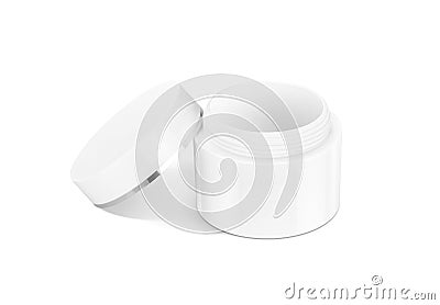 Blank packaging cosmetic cream pot openned cover Stock Photo