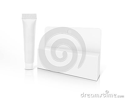 Blank packaging cosmetic tube and box Stock Photo