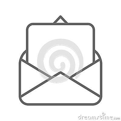 Blank page in mail envelope black vector Vector Illustration