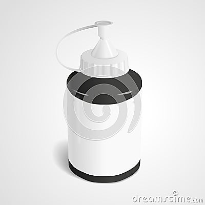 Blank paint bottle Cartoon Illustration