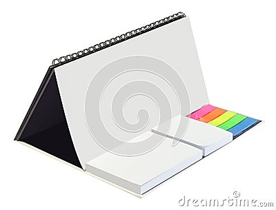 Blank paper desk spiral calendar Stock Photo