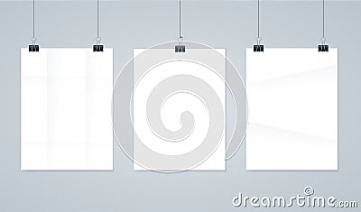 Blank Paper Photo Frames or Poster Templates. Vector Vector Illustration