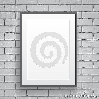 Blank paper poster with frame Vector Illustration