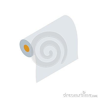 Blank paper roll icon, isometric 3d style Vector Illustration