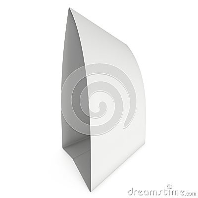 Blank paper tent card. 3d render. Cartoon Illustration