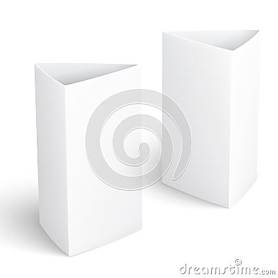 Blank paper vertical triangle cards. Vector Illustration