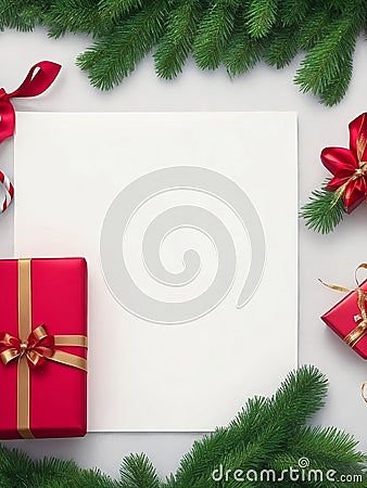 Blank part of Christmas background.Generative Ai Stock Photo