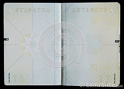 Blank passport pages Stock Photo