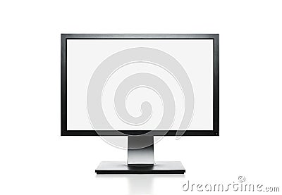 Blank PC monitor with path Stock Photo