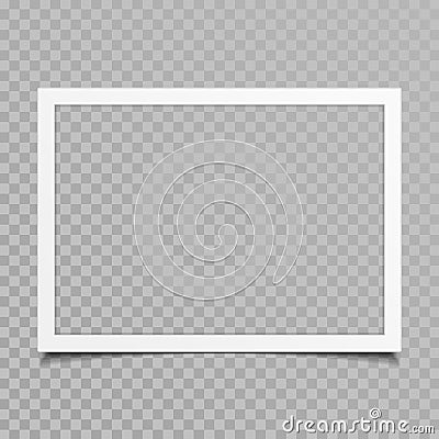 Blank photo frame with shadow. Vector Illustration