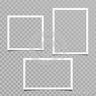 Blank photo frame vector set. Vector Illustration