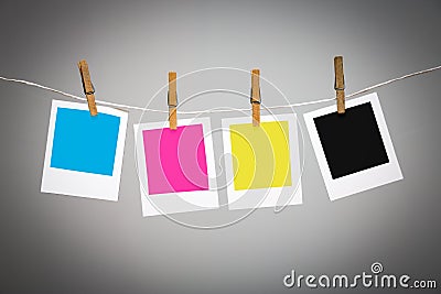 Blank photo frames on line Stock Photo