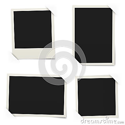 Blank photography with shadow on a transparent background. Default Placeholder Vector Illustration