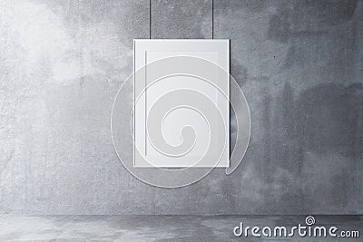 Blank picture frame on a concrete wall and concrete floor Stock Photo