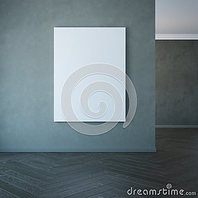 Blank picture on the wall, 3d rendering Stock Photo