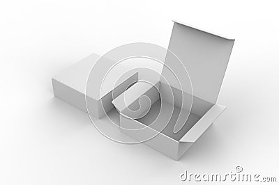 Blank pinch lock paper box for branding. 3d render illustration. Cartoon Illustration