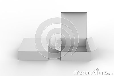 Blank pinch lock paper box for branding. 3d render illustration. Cartoon Illustration