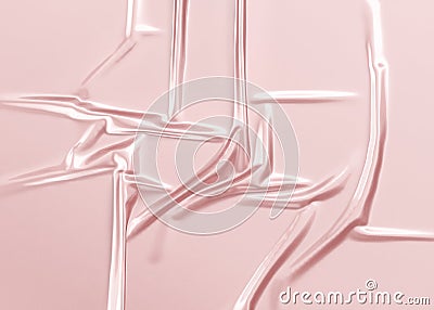 Blank pink crumpled plastic foil wrap overlay mock up, Stock Photo
