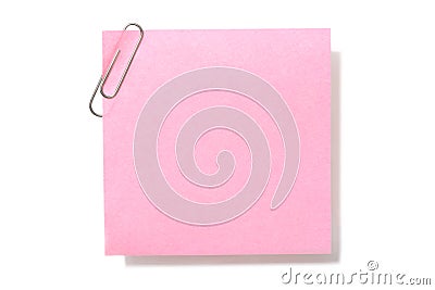 Blank Pink Note Stock Photo