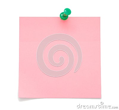 Blank pink sticky note Stock Photo