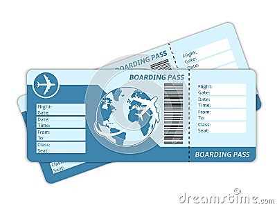 Blank plane tickets Vector Illustration