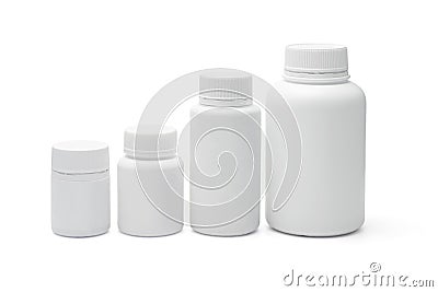 Blank plastic containers Stock Photo