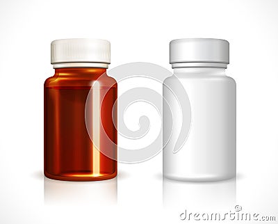 Blank plastic and glass bottle Vector Illustration