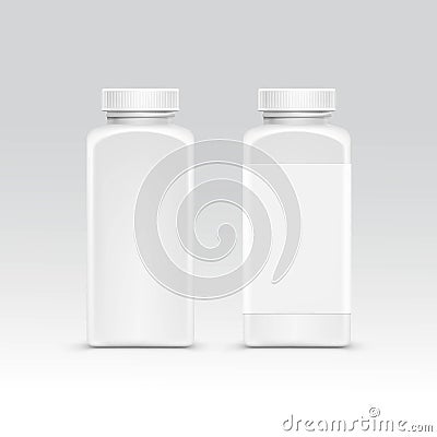 Blank Plastic Packaging Bottle with Cap for Pills Vector on Background Vector Illustration