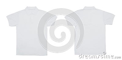 Blank Polo shirt color white front and back view Stock Photo