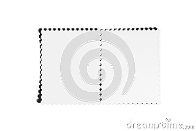 Blank postage stamp mockup template isolated over white background Stock Photo