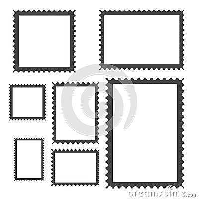 Blank Postage Stamps Collection, stock vector illustration Vector Illustration