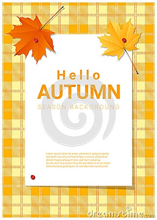 Blank poster on autumn theme background Vector Illustration