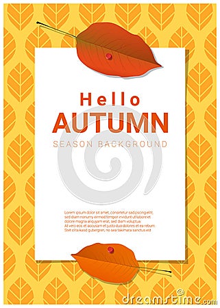 Blank poster on autumn theme background Vector Illustration