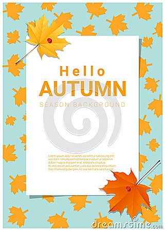 Blank poster on autumn theme background Vector Illustration