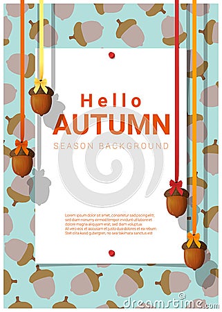 Blank poster on autumn theme background Vector Illustration