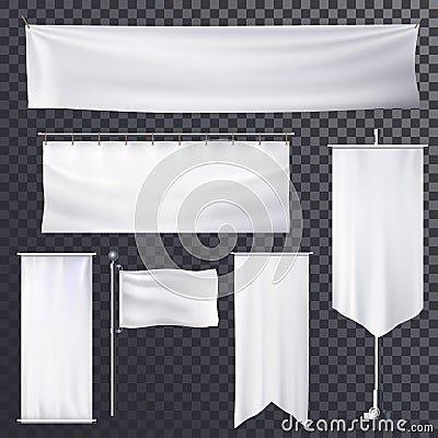 Blank poster or banner hanging frame template Vector Illustration