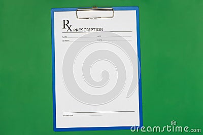 Blank prescription form Stock Photo
