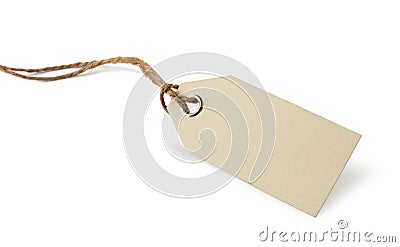 Blank price or address tag Stock Photo