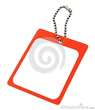 Blank price tag on white Stock Photo