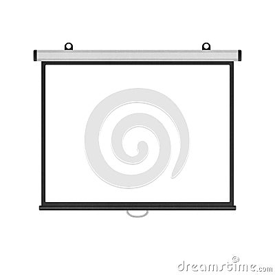 Blank projector screen isolated for presentation in business of Cartoon Illustration