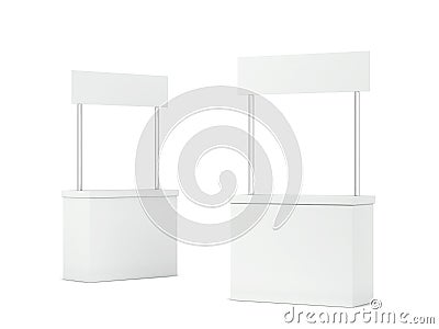 Blank promo counter stand mockup Cartoon Illustration