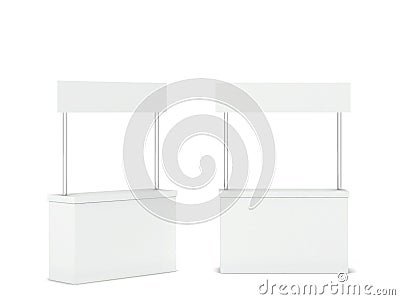 Blank promo counter stand mockup Cartoon Illustration