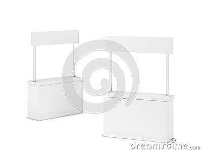 Blank promo counter stand mockup Cartoon Illustration