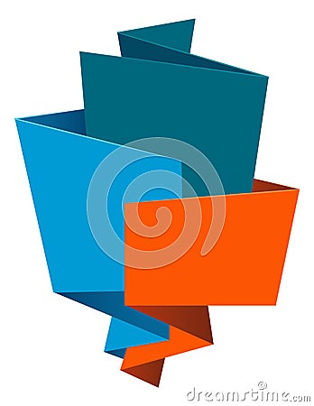 Blank promo tag template. Blue orange forms Vector Illustration