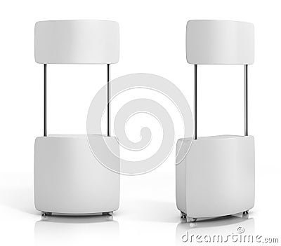 Blank promotion counter isolated on the white background Stock Photo