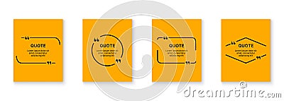 Blank Quote Frames Template. Set of Text Box for Comment or Comment. Empty Speech Bubble for Creative Quotation. Text in Vector Illustration
