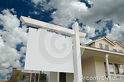 Blank Real Estate Sign Stock Photo