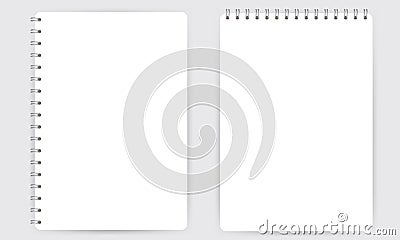 Blank realistic spiral notepad notebook isolated on white vector Vector Illustration