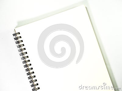 Blank realistic spiral notepad notebook on white background Stock Photo